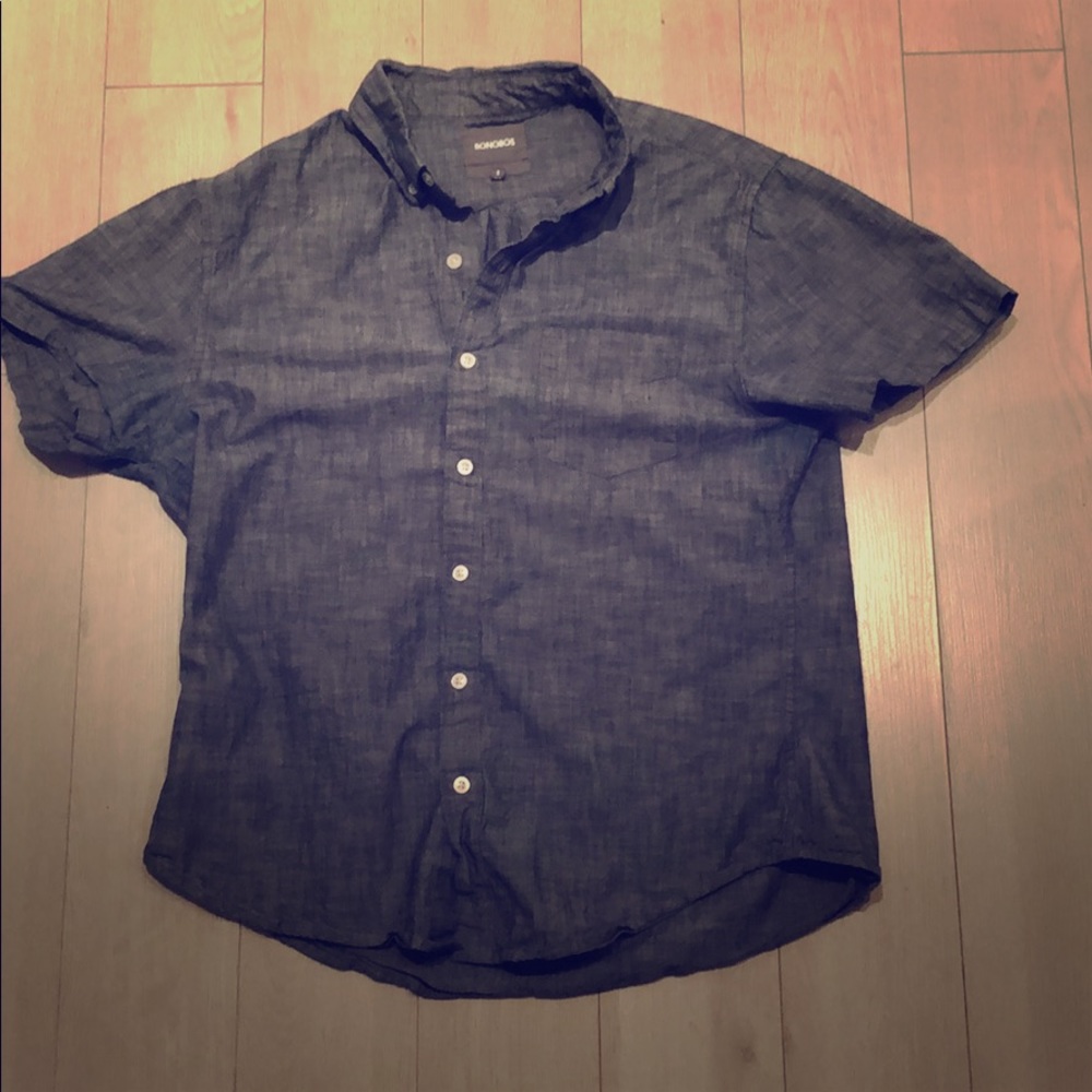 Bonobos Chambray Short Sleeve Button Down (Lg)